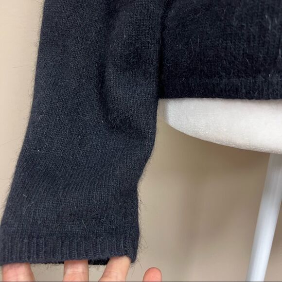 B Moss angora blend cardigan with crystal closure Sz L - Picture 7 of 8